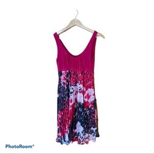 Pink Medium Pleated Skirt Sun Dress